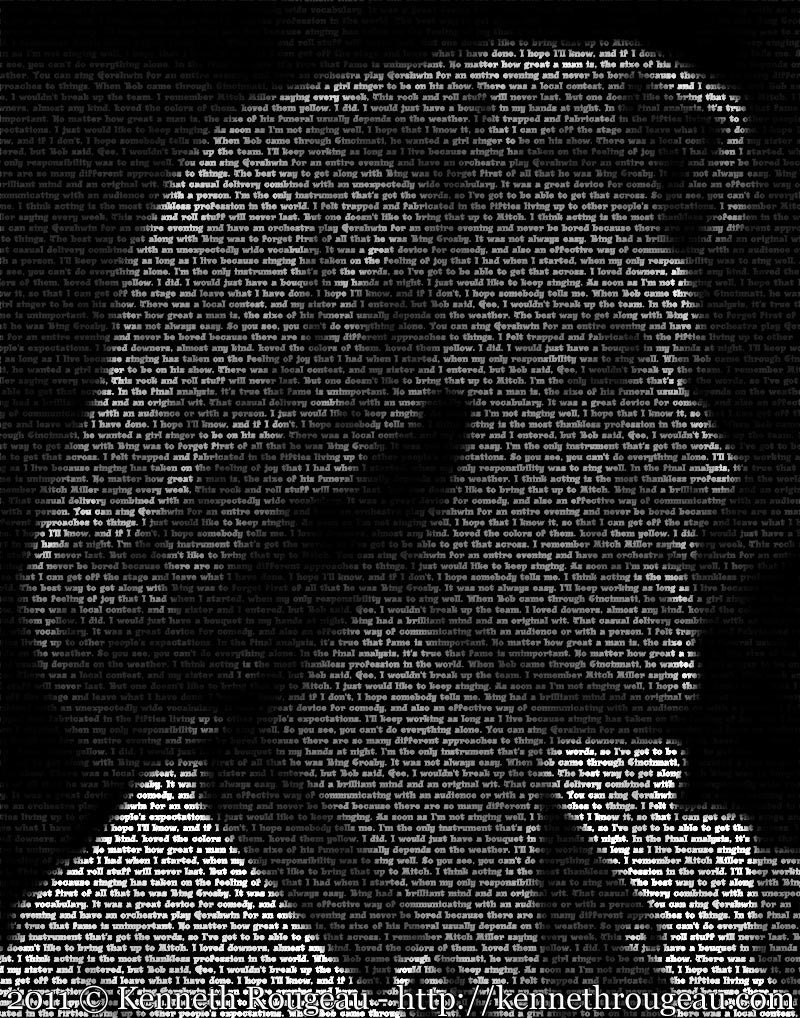 Rosemary Clooney - 11x14 Typographical Portrait Fine Art Print