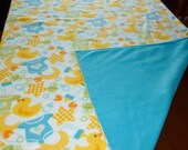 Baby  Blanket - Ducks Fleece - 60inch by 52inch Reversible