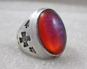 Big 1930's Fred Havery Era Sterling Dragons Breath Ring Size 9
