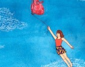 Giclee Illustration Print, girl, nature, love 11 x 17 - My heart carried me away