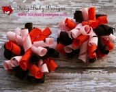 Korker Pigtail Set Fall Colors Pink, Orange, and Brown