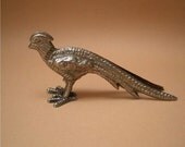 Peacock, Vintage Silver Plated, Statue, Paperweight, Ornament, Figurine, Free Shipping