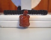 Red Stone Turtle Hemp Bracelet