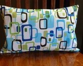 Decorative Accent Throw Pillow Cover - New Wave Blue Geo Shapes
