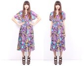 Plum Floral Midi Dress (sale)