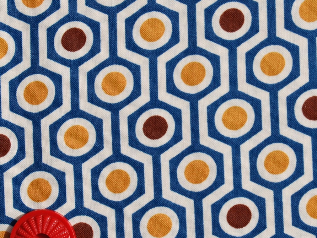 SALE - 1 Yard of - Robert Kaufman - Groove - Circles in Earth