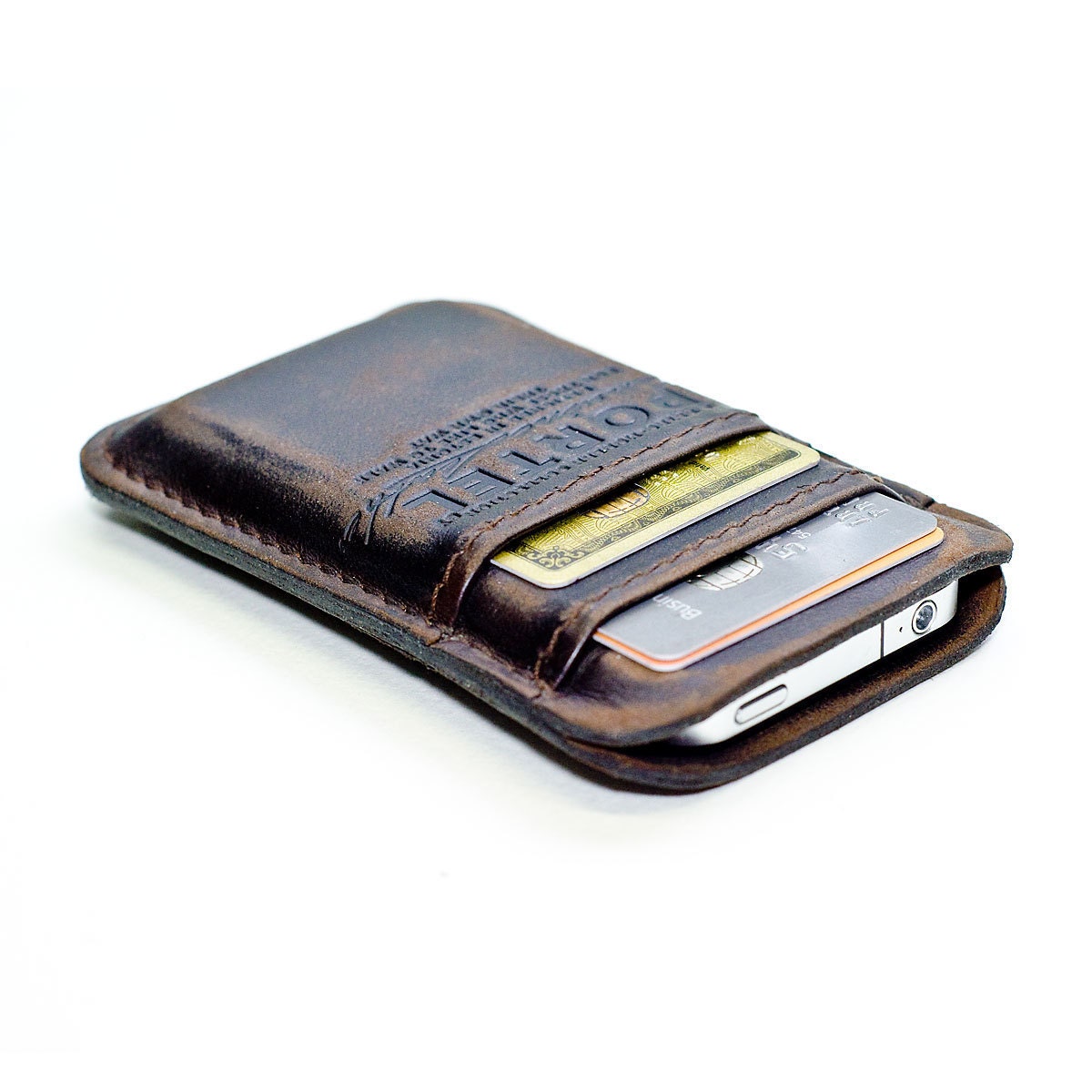 iPhone / iPod Touch - - RETROMODERN aged leather pocket - - DARK BROWN
