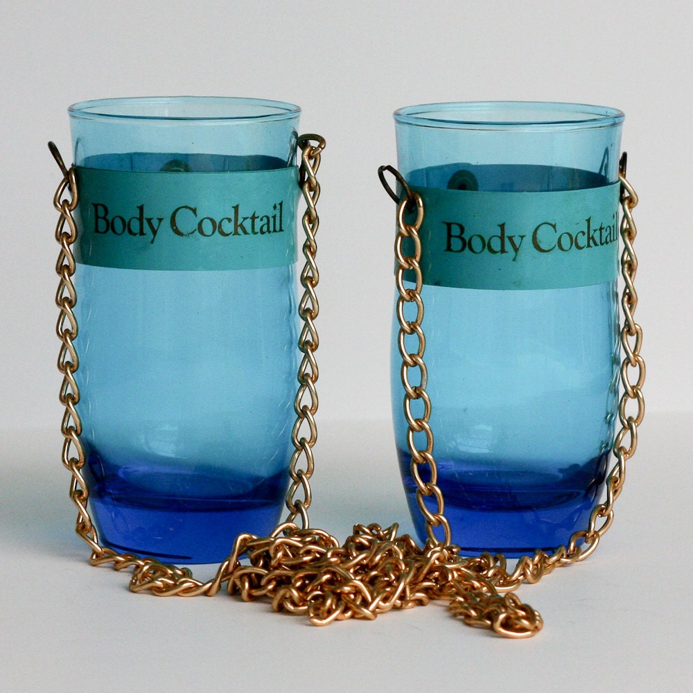 Vintage Cocktail Glasses with Chains