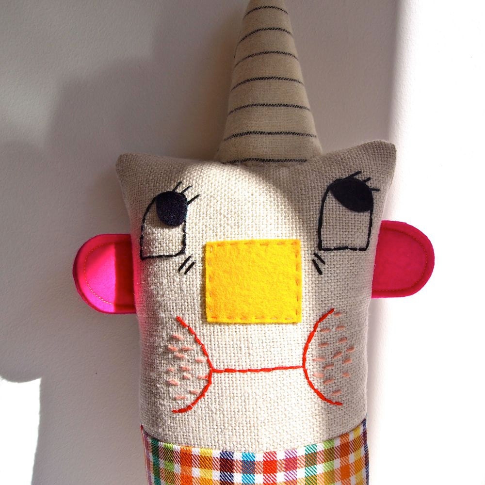 Cloth art doll, Soft sculpture, Baby Square, Jimmy