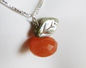 Pumpkin, Clementine, Orange, Tangerine - Orange Jade Very Berry Pendant Necklace
