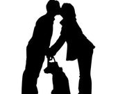 Custom Silhouette Black and White Fine Art Print 8x10 of a Couple - Great Gift For Couples, Wedding Showers, and Weddings