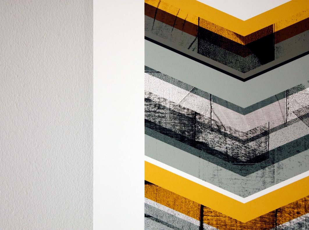 Grey & Yellow Chevron - large print
