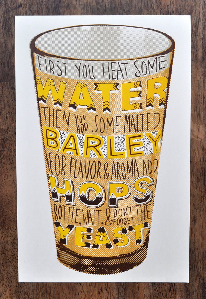 Beer - Four color silk screen print