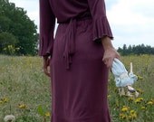 Verity Hope Dress in bamboo jersey in Colour Berry Large and XL