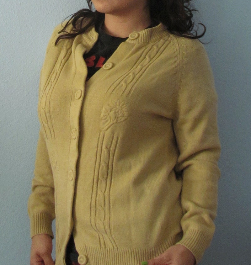 Vintage Acrylic Hand Knit Cardigan