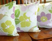 Decorative Accent Pillow Covers - Lavender and Mint Floral
