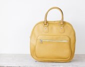 Mustard Yellow Vinyl Travel Bag Vintage