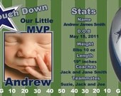 Custom Dallas Cowboys Football Birth Announcement