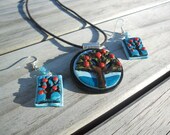 Tree of life  polymer clay pendant  set