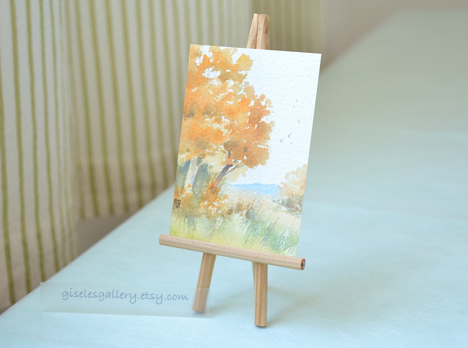 Original watercolor ACEO painting - Fall all over