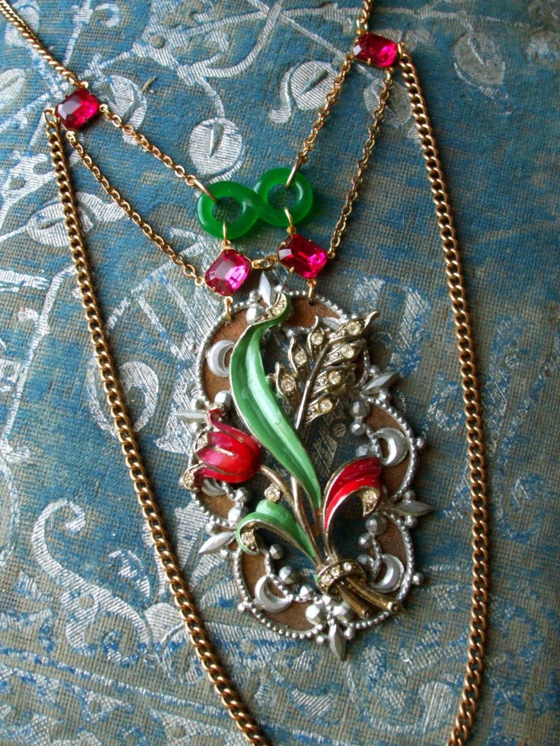 Secret Garden No. 18 -Vintage Assemblage Necklace
