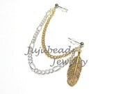 Simple Feather Double Piercing