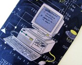 vintage mens necktie with computer pattern 80s geekery
