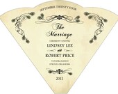 SET OF 25 Vintage Scallop Cut Peacock Design Wedding Program Fan custom colors available