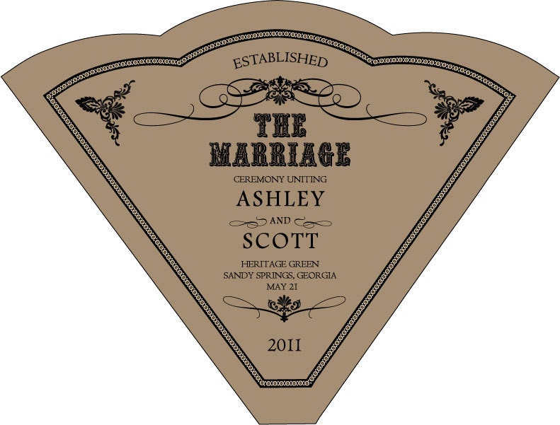 SET OF 25 Natural Vintage Rustic Design Wedding Program Fan on KRAFT custom colors available