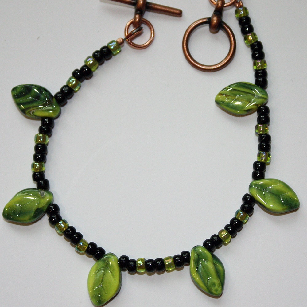 Glass Leaves Bracelet