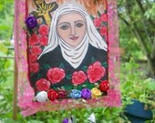 Saint Therese Theresa Roses From Heaven Original Art Tag Free Shipping US and Canada