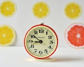 Vintage Mechanical Alarm Clock Orange USSR