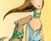 Original ACEO Painting -- My lady