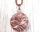 Nautical storm waves copper whitewater pendant, perfect for surfers and sailors alike - DreamofaDream