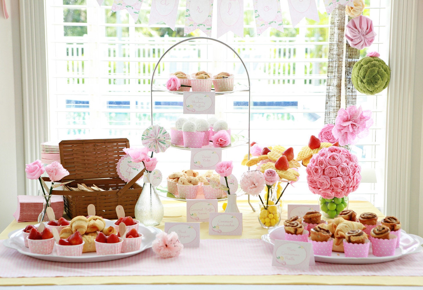 Pink Gingham Table Runner Il_170x135