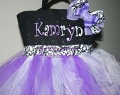 Tutu Tote Bag - Purple and White Tulle