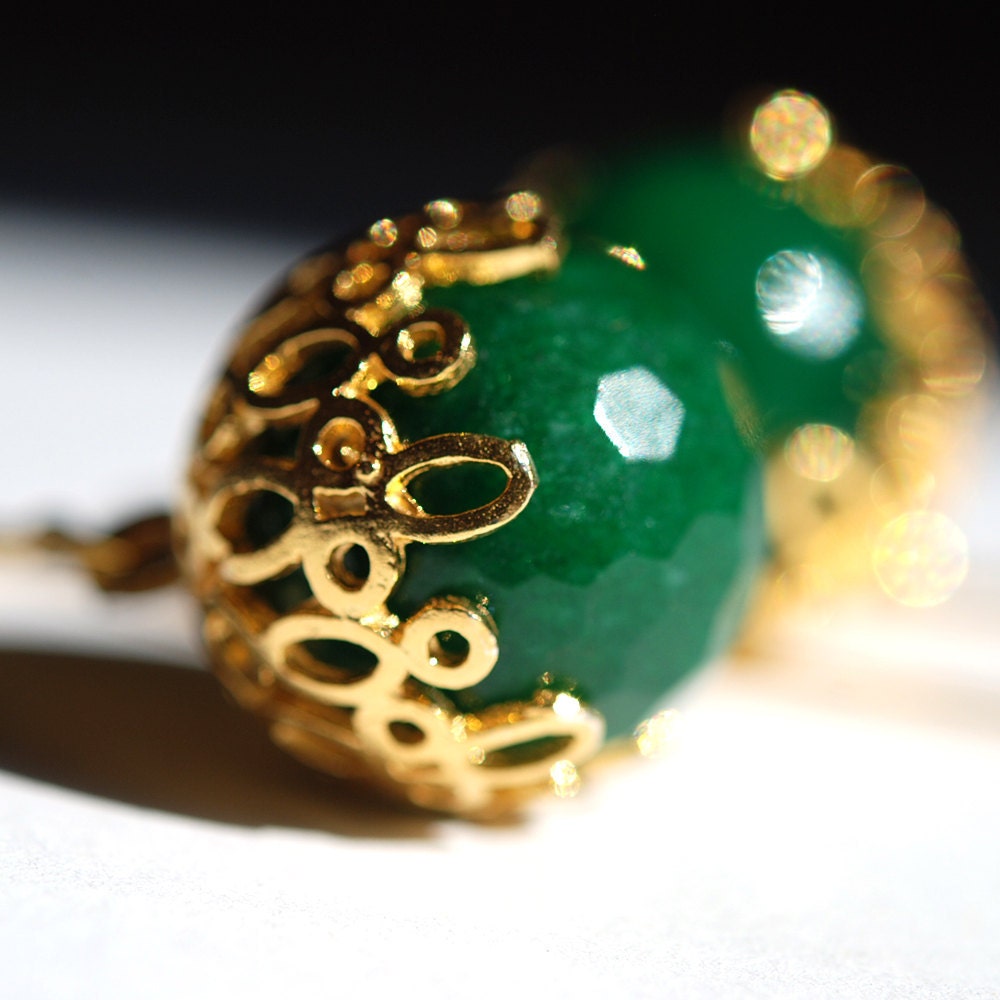 Green Ball Earrings