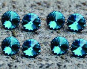 Set of 4 Vintage Super Sparklers Medium - Teal Swarovski Crystal Stud Earrings, Bridesmaid Earrings, Bridesmaid Gifts, Custom Bridal Jewelry
