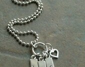 Custom Personalized Tiny Tags Hand Stamped Initial Mommy Necklace