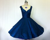 Silk Dupioni Gathered Portrait "Miss Mia" Dress in Atlantic Blue------------------Custom Sized and COLOR