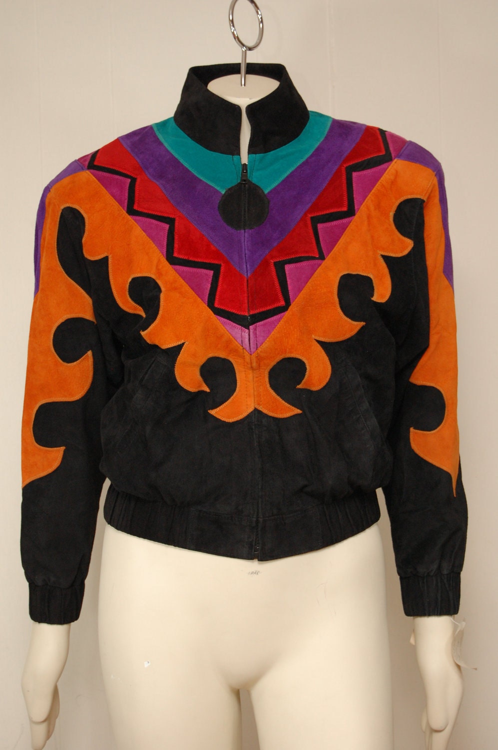 Vintage Multicolor Suede Jacket Coat