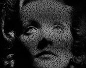 Marlene Dietrich - 11x14 Typographical Portrait Fine Art Print