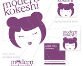ORIGINAL Modern Doll Logo Set - Vector Logo, Business Card, Social Media Icon & Label