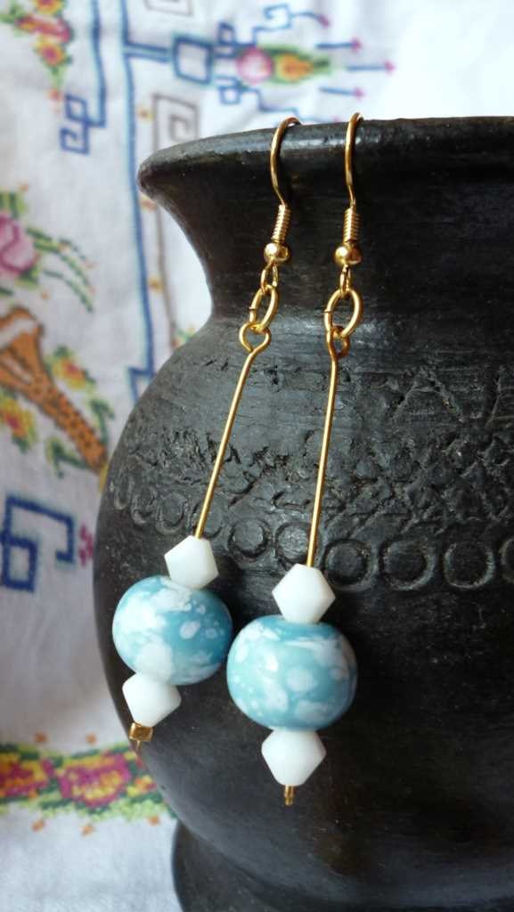 Sky Blue Ceramic Earrings