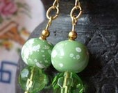 Apple Green Ceramic Earrings