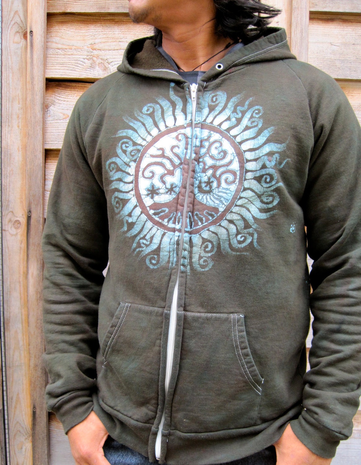 batik hooded sweatshirt