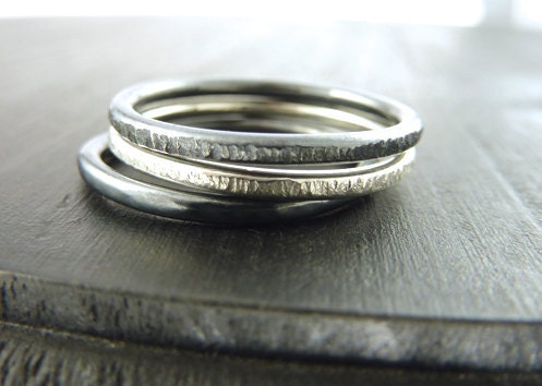 Stacker Ring Set of 3, Sterling Silver