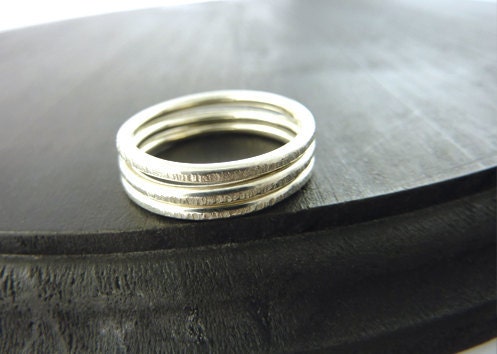 Stackable Rings, Set of 3 Solid Sterling Silver