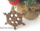 Wooden Snowflake Ornament Decoration Christmas Hannukah Holidays Wood Garland Grahtoe