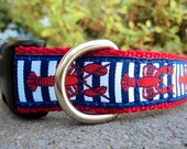 1" Adj. Quick Release Collar- Red  Lobsters- Sm, Med or Lge (Or as a Martingale)